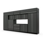 Proslat Fusion Plus 16 ft Garage Cabinet set Tool Overheads