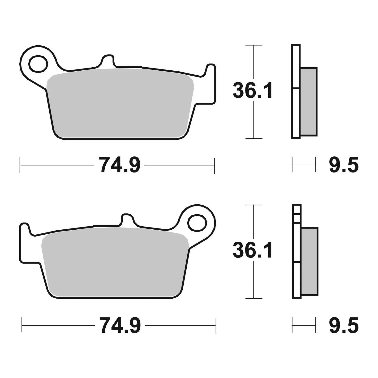 Brembo Upgrade Brake Pad Sinter Rear 07HO26SX - Image 3