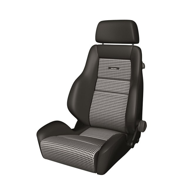 Recaro Classic LS Seat - Black Leather / Pepita Fabric