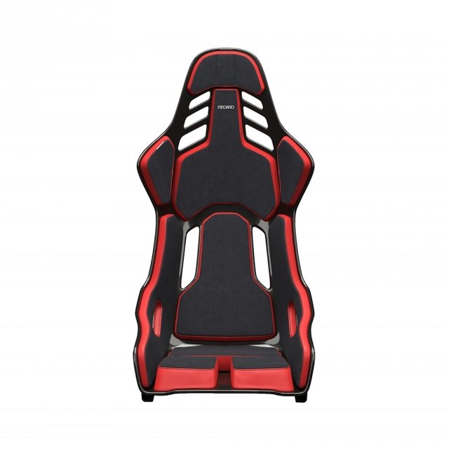 Recaro Podium CF M Seat (Medium / Left Hand) - Alcantara Black / Red Leather