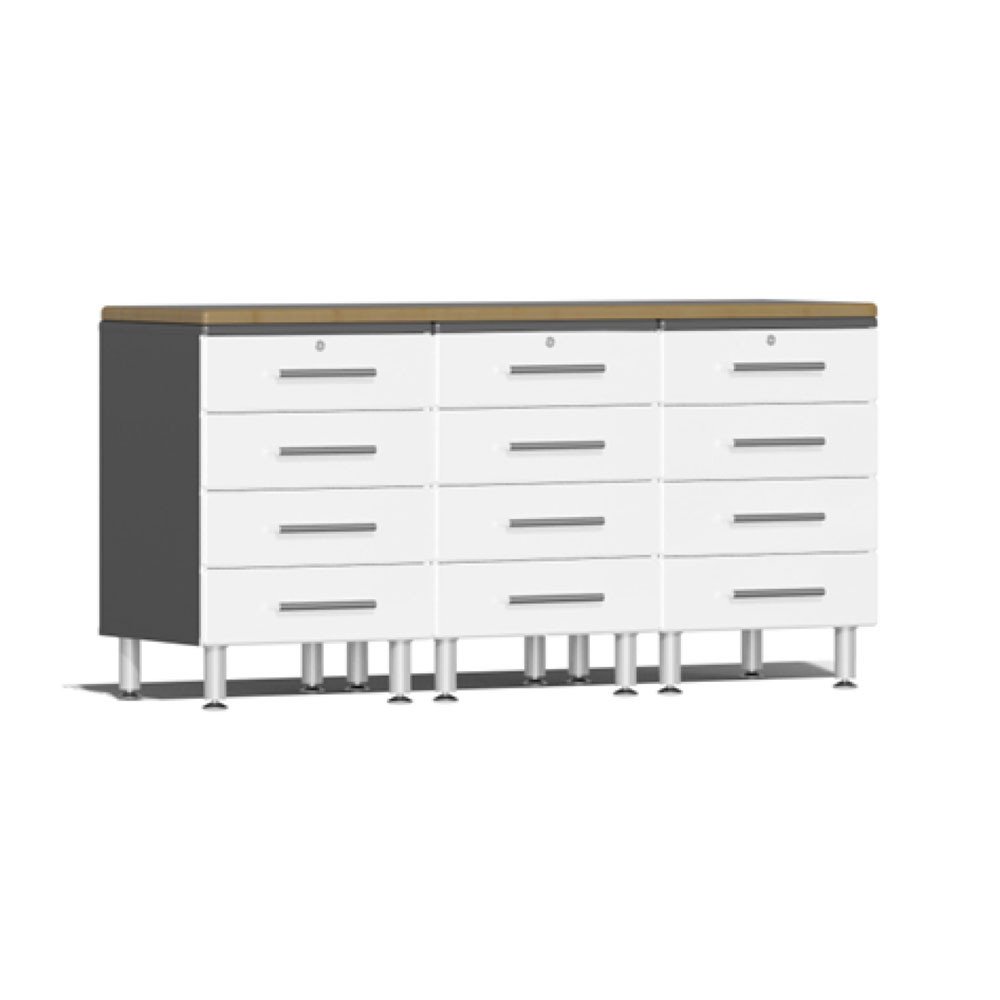Ulti-MATE Garage 2.0 Series 4-Piece Workstation Set with Bamboo Worktop