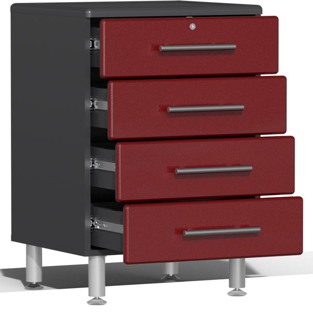 Ulti-MATE Garage Cabinet 2.0 Series 10-Piece Set with Dual Workstation Red Metallic - Image 4