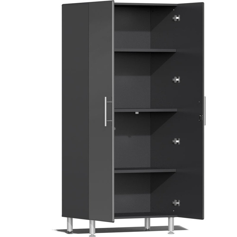 Ulti-MATE Garage Cabinets 2.0 Series Grey Metallic 10-Piece Set with Dual Workstation - Image 3