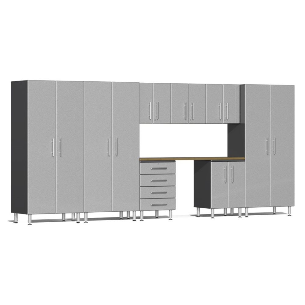 Ulti-MATE 2.0 Series 9-Piece Garage Cabinet Set with Bamboo Worktop