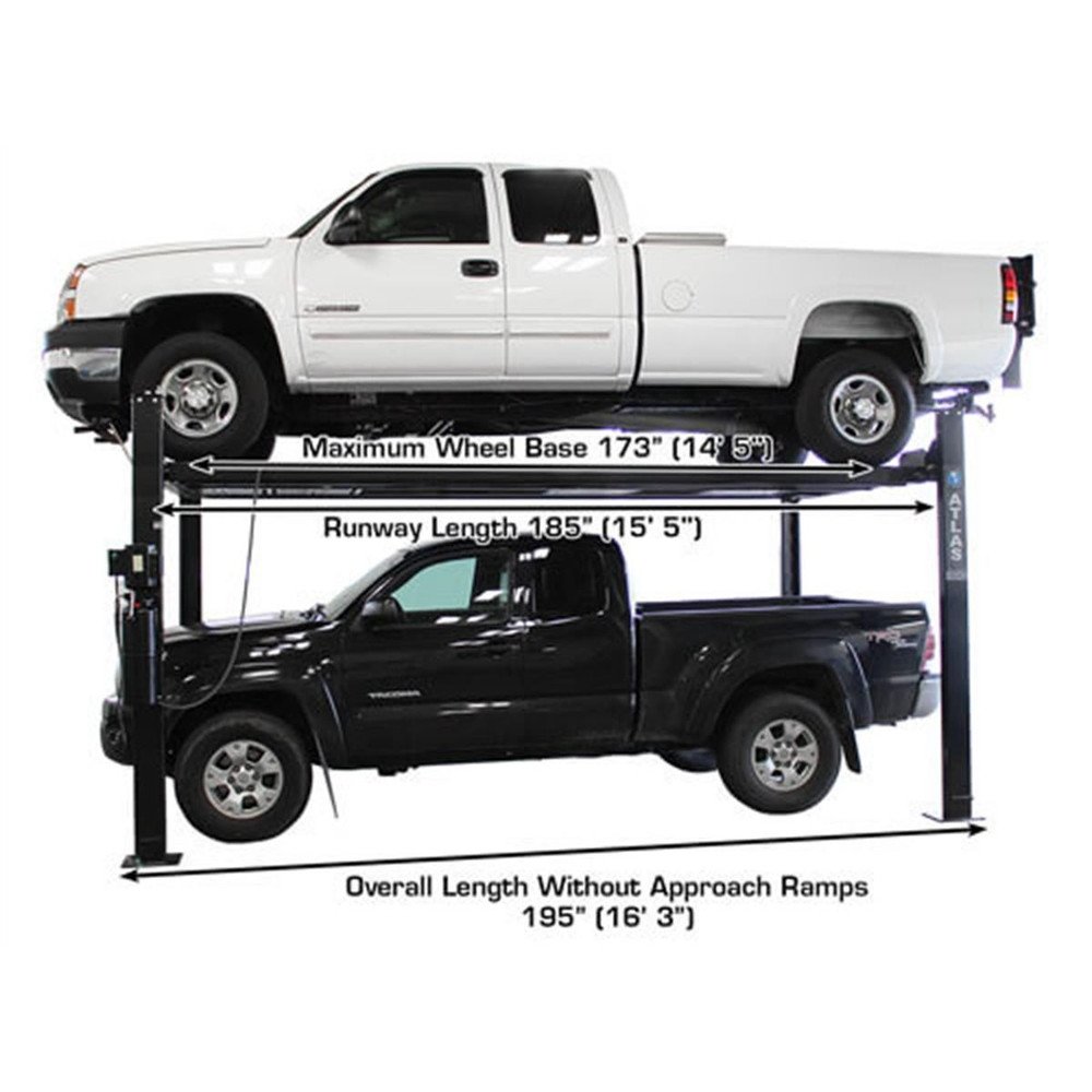 Atlas Garage PRO8000EXT-L Extra Tall/Extra Long Portable Hobbyist 8,000 lb. Capacity 4-Post Lift - Image 3