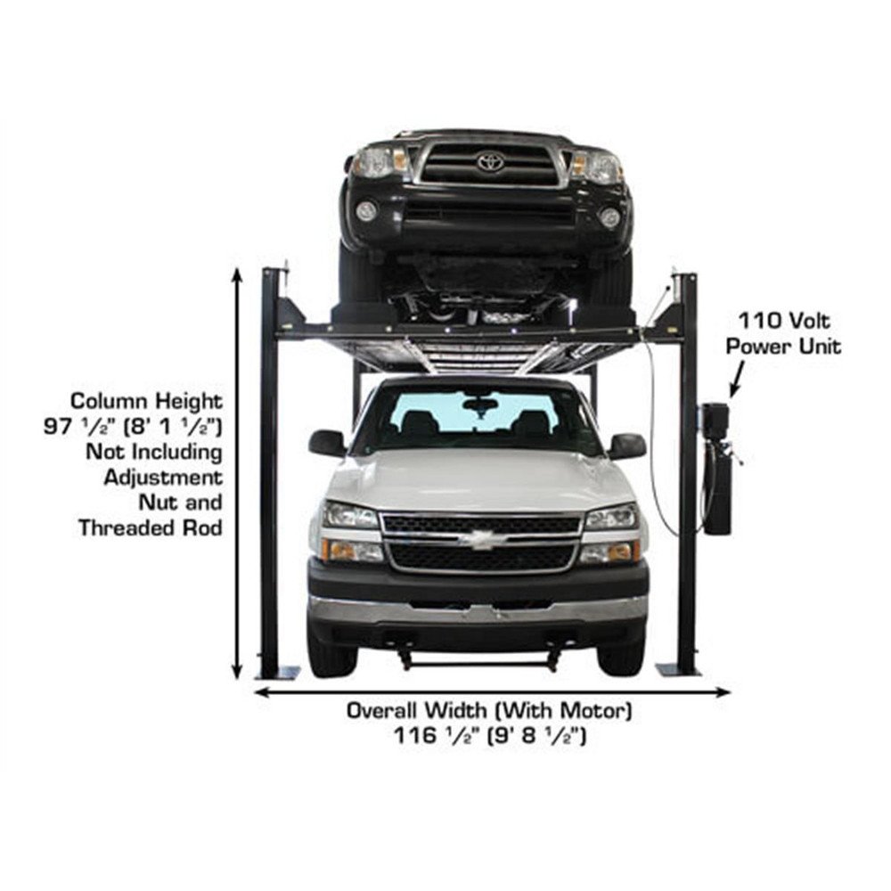 Atlas Garage PRO8000EXT-L Extra Tall/Extra Long Portable Hobbyist 8,000 lb. Capacity 4-Post Lift - Image 4