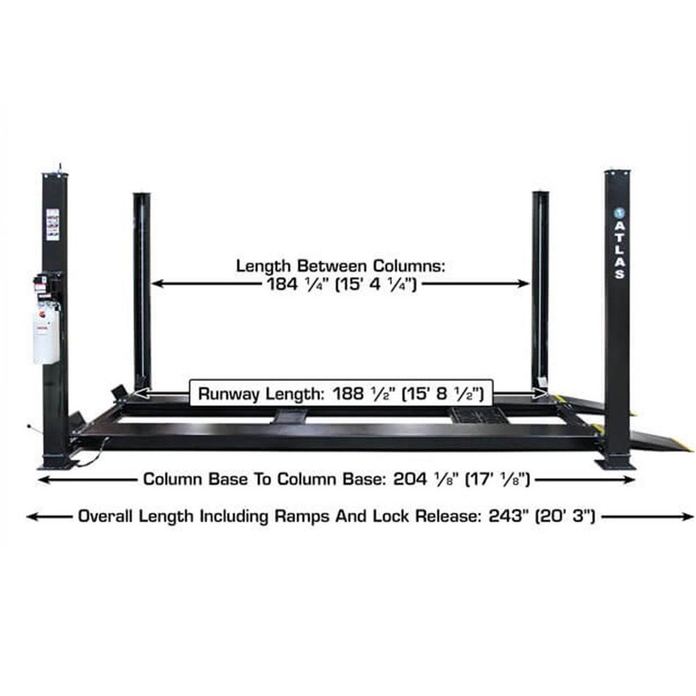 Atlas Apex 9 ALI Certified 9,000 lb. Capacity 4-Post Lift - Image 7