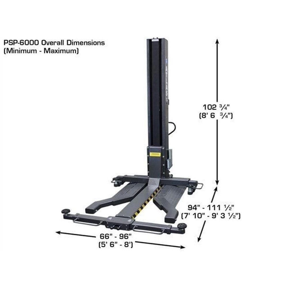 Atlas PSP-6000 6,000 lb. Capacity Portable Single Post Lift - Image 4