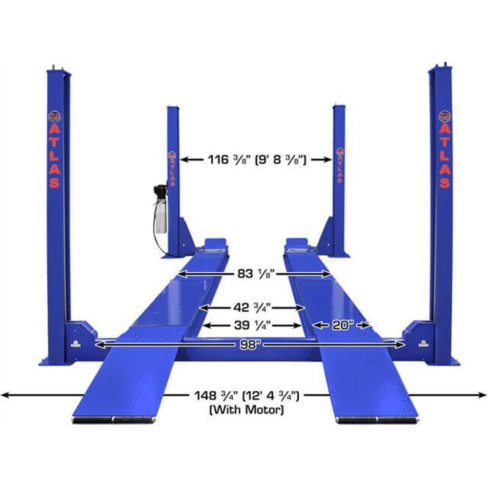 Atlas Platinum PVL14OF-EXT ALI Certified Open Front Alignment 14,000 lb. 4-Post Lift - Image 10