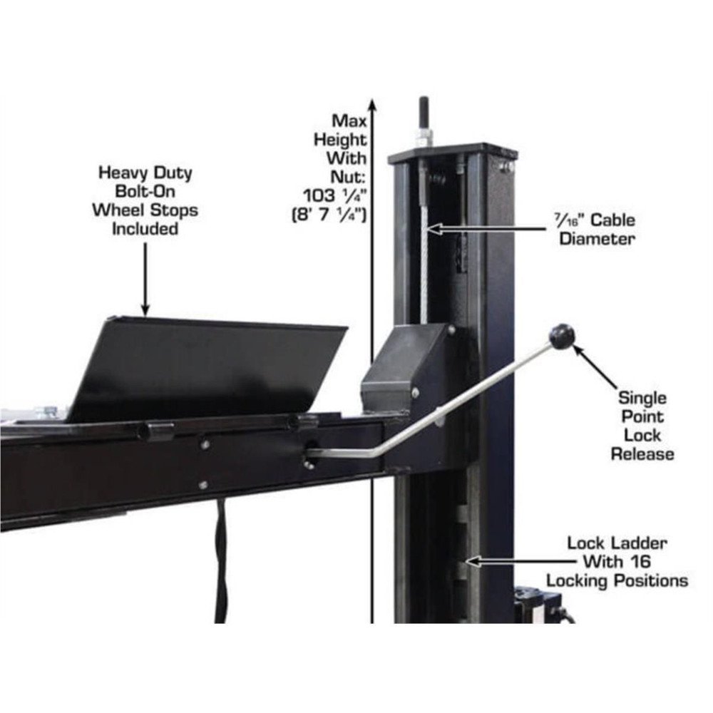 Atlas Apex 9 ALI Certified 9,000 lb. Capacity 4-Post Lift - Image 10