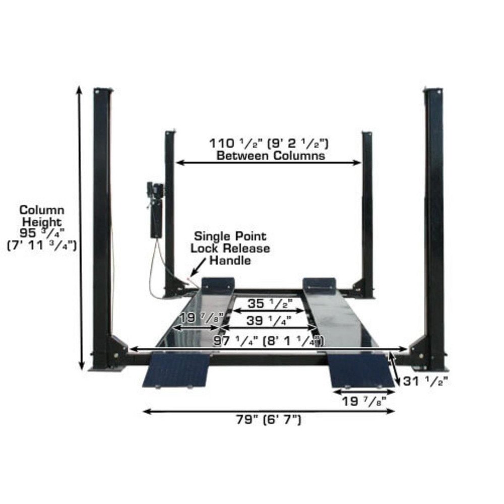Atlas PRO9000 4 Post Lift + RJ6 Rolling Jacks Combo - Image 15
