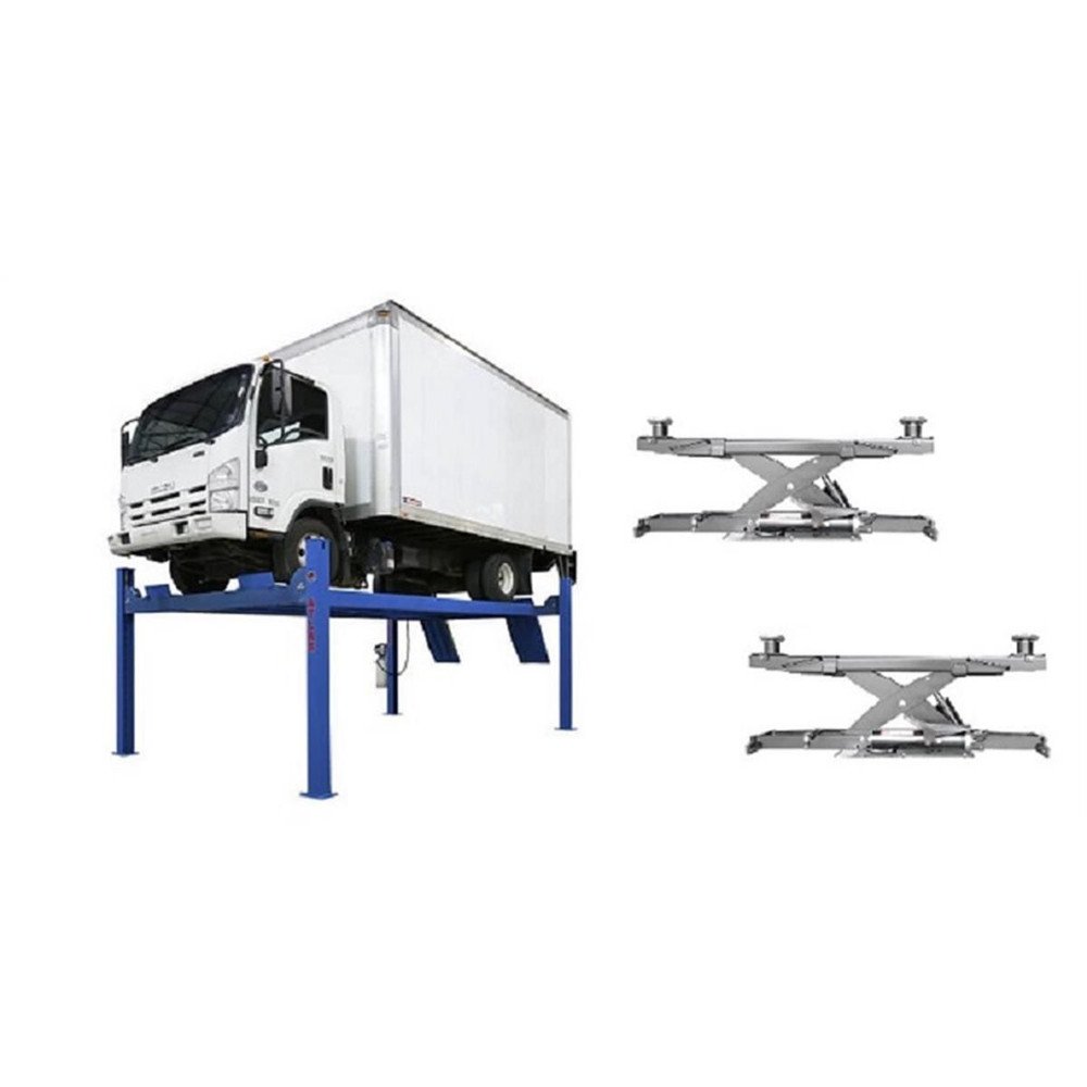 Atlas Platinum PVL14 4-Post Lift + RJ7000 Rolling Jacks ALI Certified Combo