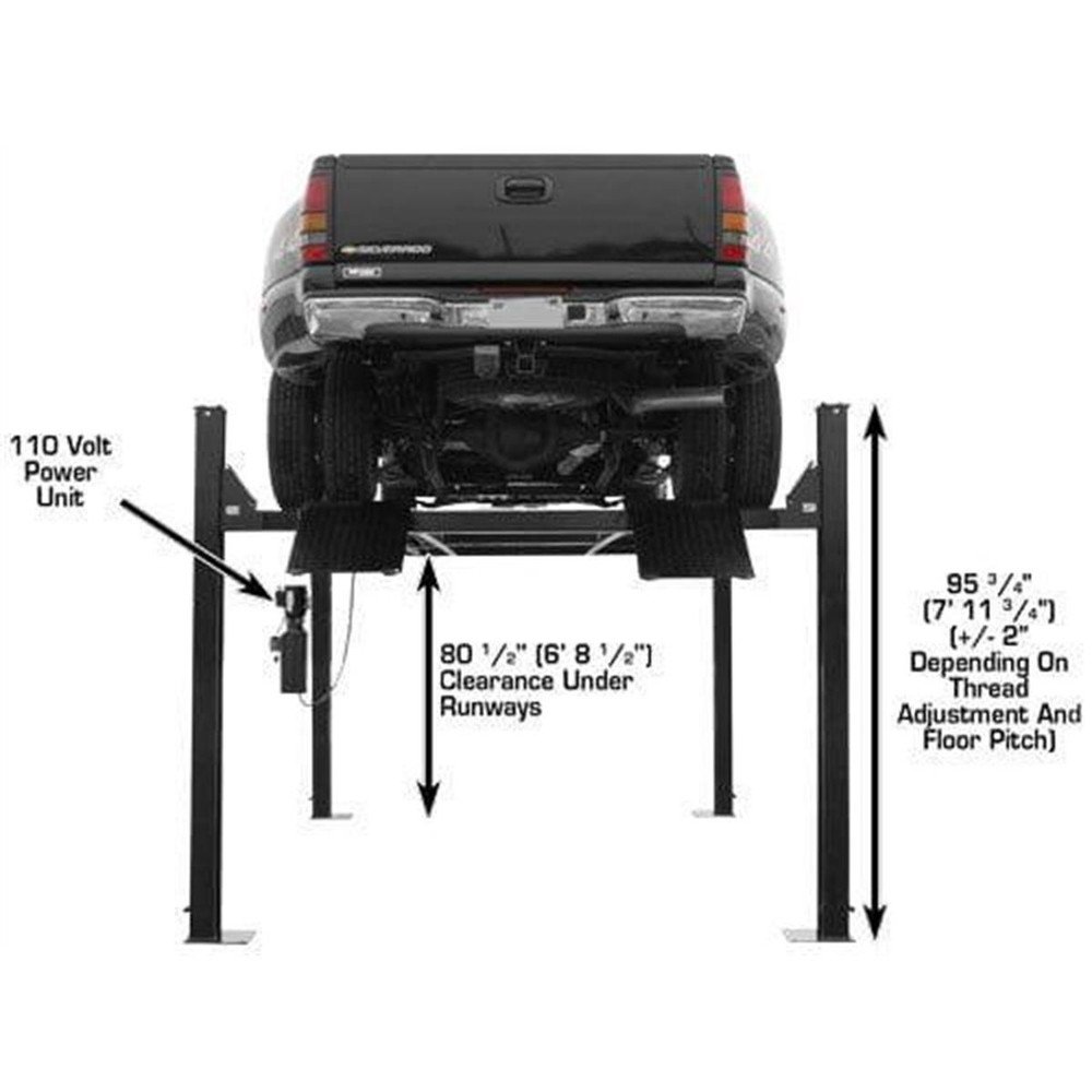 Atlas PRO9000 4 Post Lift + RJ35 Sliding Jacks Combo - Image 19