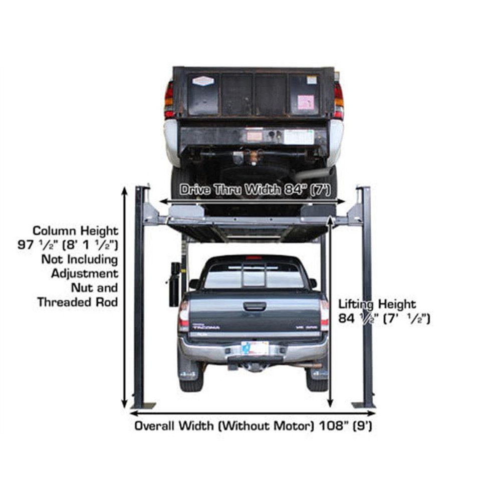 Atlas Garage PRO8000EXT-L Extra Tall/Extra Long Portable Hobbyist 8,000 lb. Capacity 4-Post Lift - Image 22